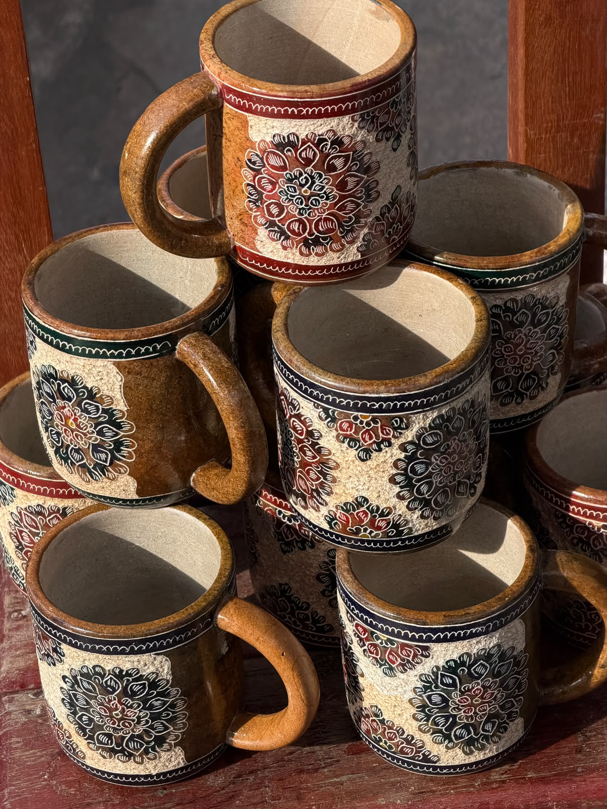 Handcrafted Brazilian soapstone mugs from Ouro Preto